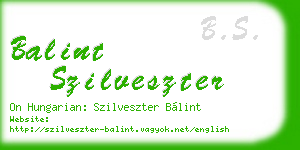 balint szilveszter business card