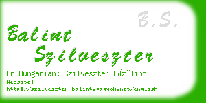 balint szilveszter business card